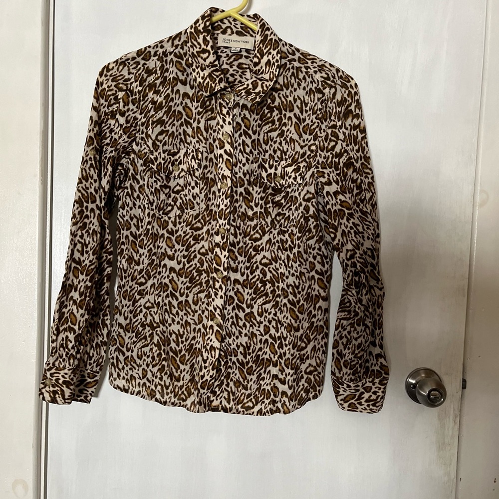 Jones New York Animal Print Blouse